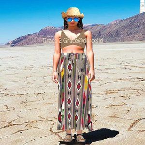 Women's Aztec Tribal Boho Maxi Skirt Sz XL compared to Anthropologie